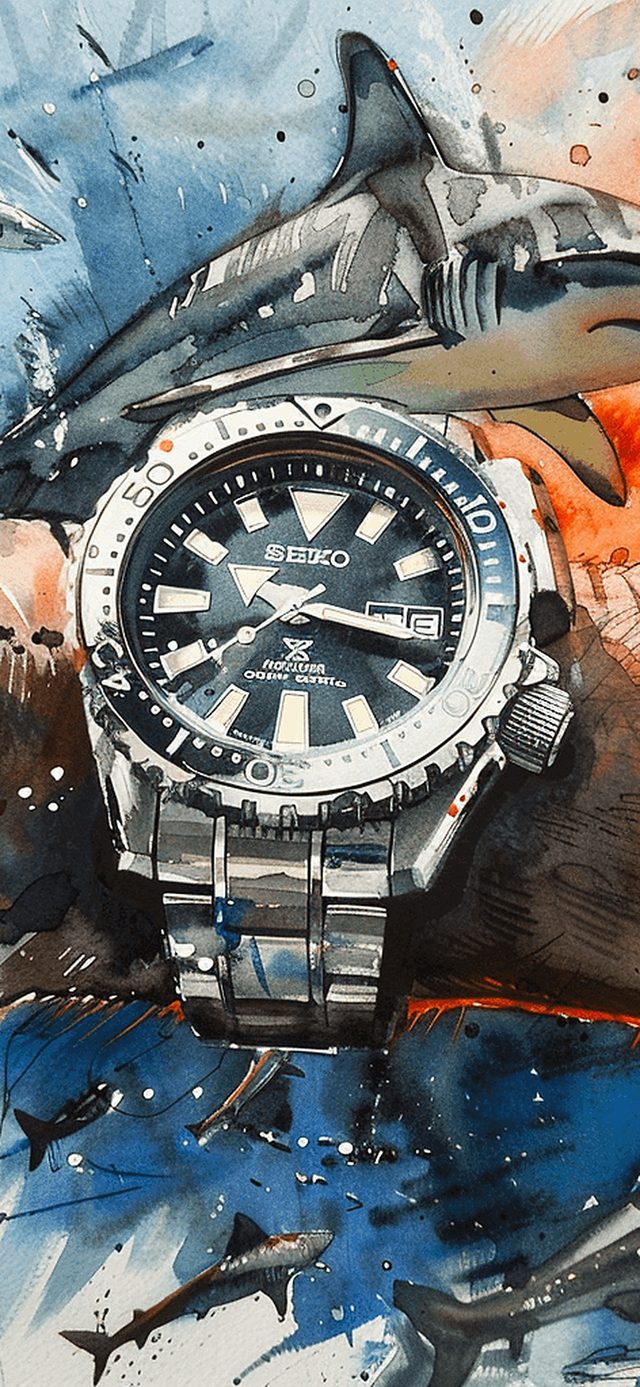 Shark watercolor phone wallpaper by Mark